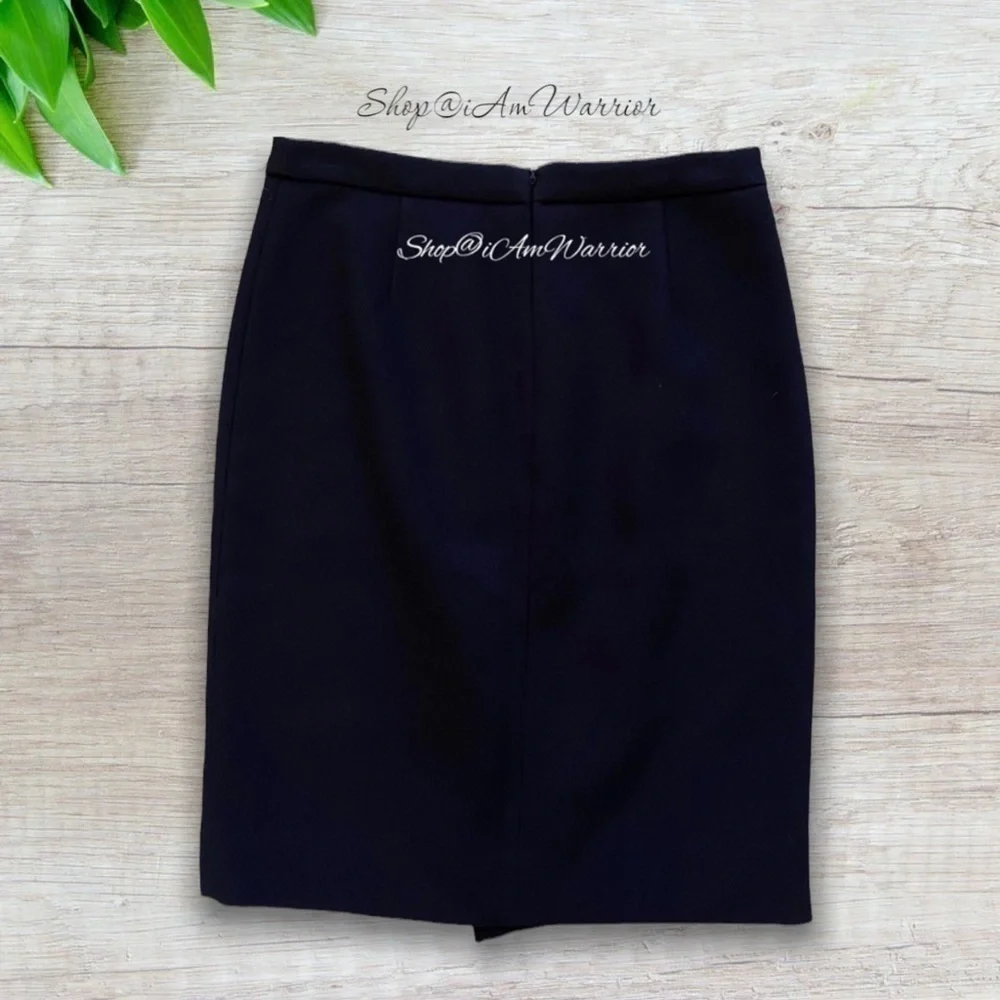 J.Crew Collection NWOT navy embellished asymmetrical bonded twill pencil skirt